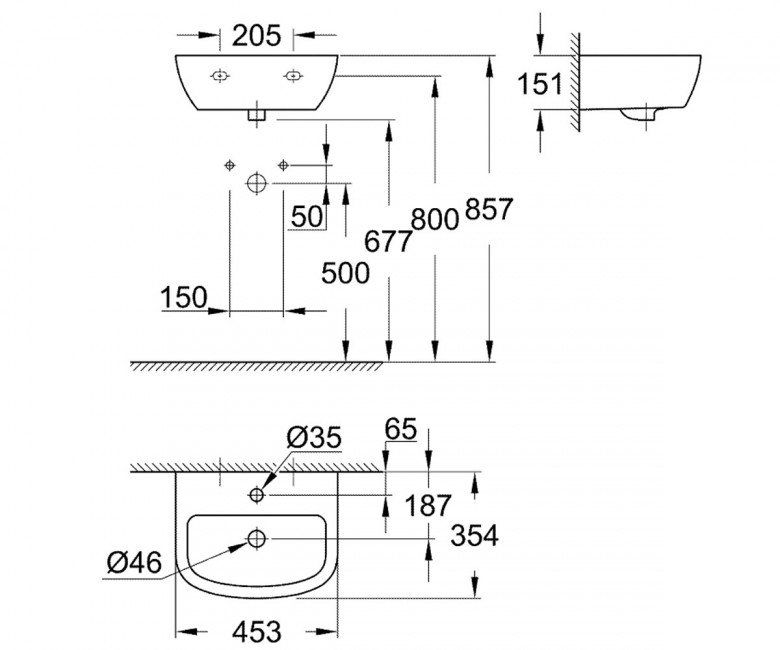 Керамическая раковина Grohe Bau Ceramic 39424000 45x35,4 ФОТО