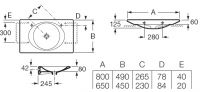 Раковина Roca Kalahari угловая 32787800N 80x49 схема 2