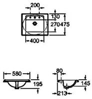 Раковина Roca America 7.3274.9.500.0 58x47,5 схема 4