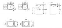 Раковина Roca Beyond 7.3270.B.600.0 58,5x45,5 схема 2