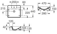 Раковина Roca Diverta 7.3271.1.100.0 47x44 схема 7