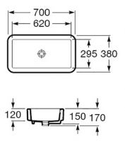 Раковина Roca Element 7.3275.7.200.0 70x38 схема 3