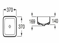 Раковина-чаша Roca Inspira 7.3275.3.200.0 37x37 схема 2