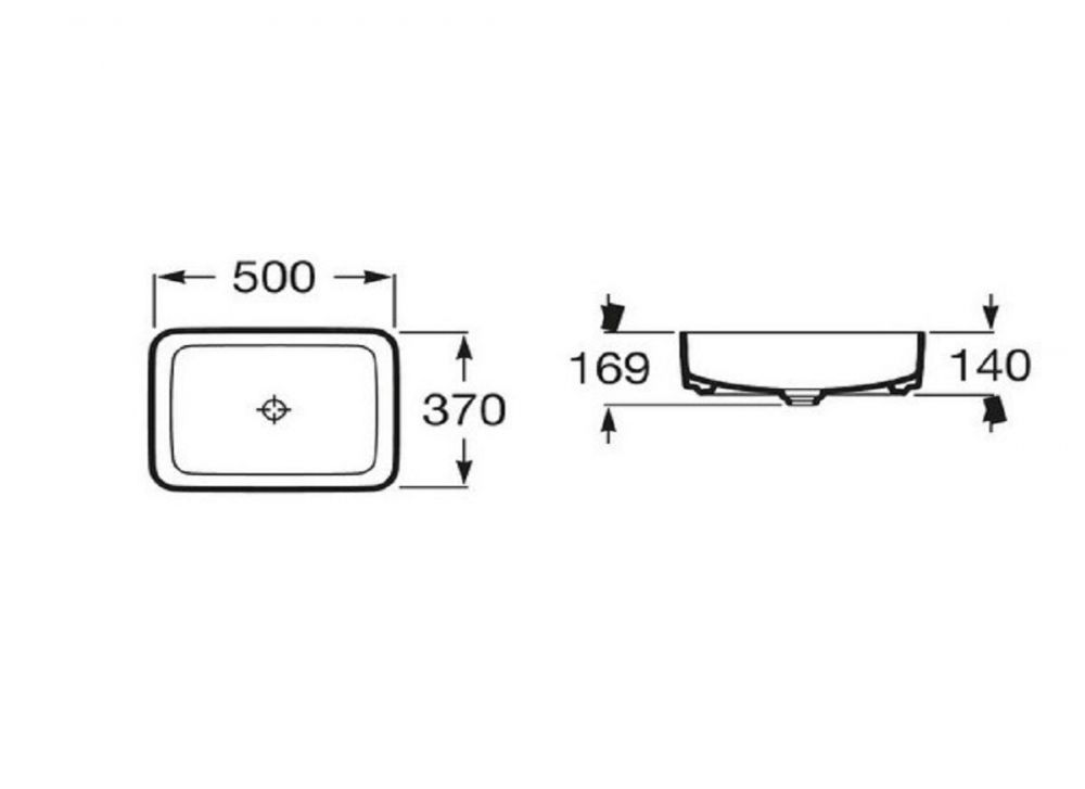 Раковина-чаша Roca Inspira 7.3275.3.000.0 50x37 схема 2