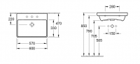 Раковина Villeroy&Boch Avento 4158 60R1 60x47 схема 5