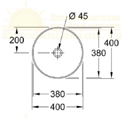 Раковина Villeroy&Boch Collaro 4A184001 40x40 схема 2