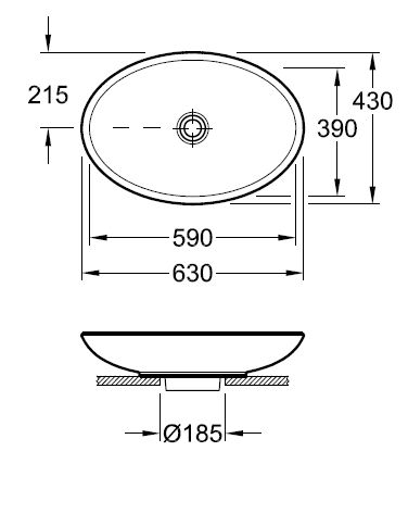 Раковина Villeroy&Boch Loop&Friends 51511001 63x43 схема 6