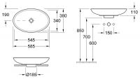 Раковина Villeroy&Boch Loop&Friends 5151 01R1 58,5x38 схема 7