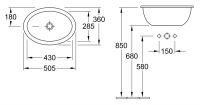 Раковина Villeroy&Boch Loop&Friends 6155 10R1 50,5x36 схема 4