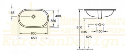 Раковина Villeroy&Boch O.Novo 41626001 65x35 ФОТО