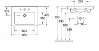 Раковина Villeroy&Boch Subway 2.0 7113 FA01 65x47 схема 4