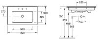 Раковина Villeroy&Boch Venticello 4104 8LR1 80x50 схема 2