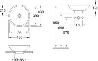 Раковина Villeroy&Boch Loop&Friends 51440101 43x43 схема 9