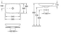 Раковина Villeroy&Boch Loop&Friends 515401R1 60x40,5 схема 2