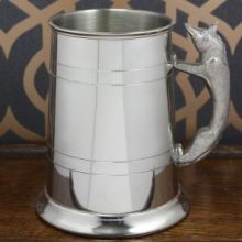 Кельтский Танкард -Ручка в виде лисы 1 Pint Pewter Tankard Fox Handle.