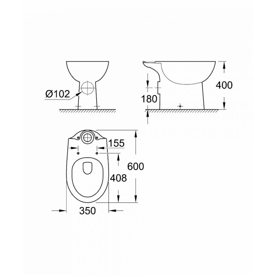 Grohe Bau Ceramic напольный унитаз 39428000 ФОТО