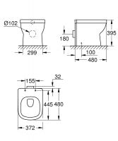 Grohe Euro Ceramic напольный пристенный унитаз 39329000 схема 2