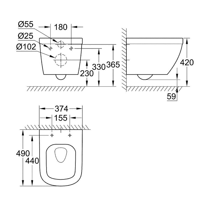 Grohe Euro Ceramic подвесной унитаз 39206000 ФОТО