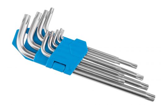 Набор ключей Torx KL-9705T Kenli T10/T15/T20/T25/T27/T30/T40/T45/T50 в клипсе