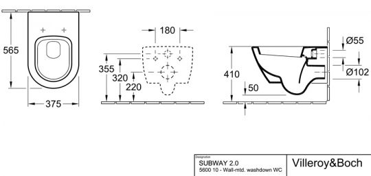 Унитаз Villeroy&Boch Subway 2.0 5600 10R1 ФОТО