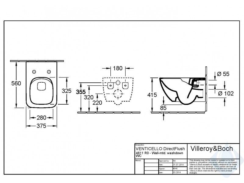 Унитаз Villeroy&Boch Venticello 4611RSR1 ФОТО