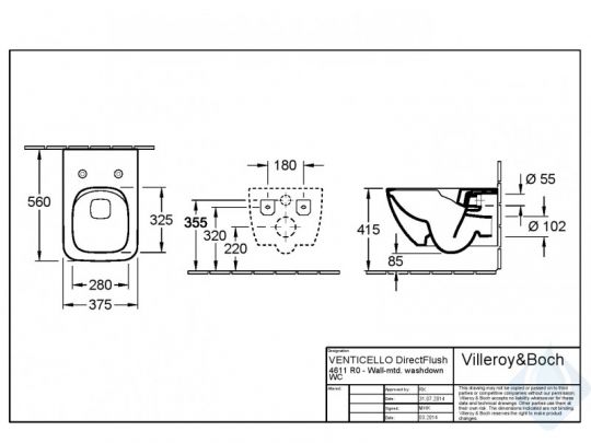 Унитаз Villeroy&Boch Venticello 4611RSR1 ФОТО