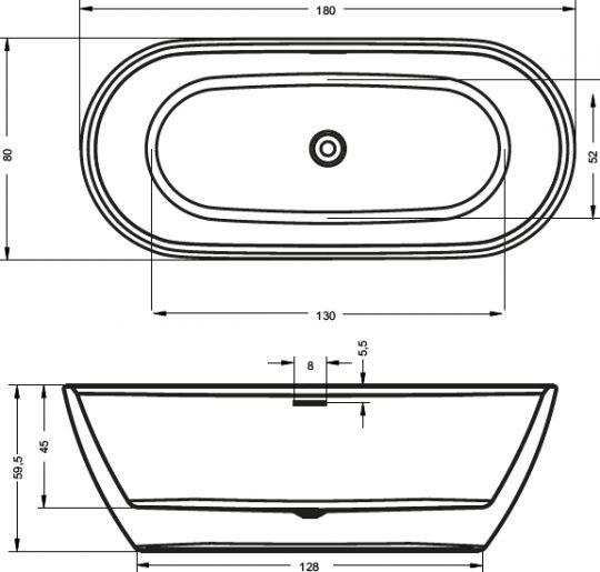 Riho ванна Inspire 180 х 80 см BD02 ФОТО