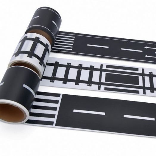 Игровой скотч с дорожной разметкой Умная автомобильная дорога, 72 мм х 20 м