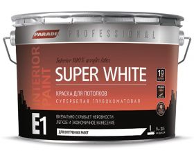 Краска для Потолков 2.7л Parade Professional E1 Super White