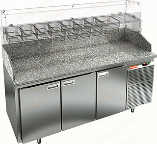 Стол для пиццы Hicold PZ4-111GN 6R (без витрины)