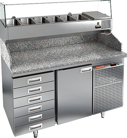 Стол для пиццы Hicold PZ4-1GN 6R (без витрины)