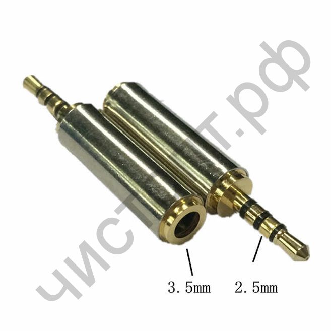 Переходник Plug 2,5(шт) на jack 3,5(гн) метал