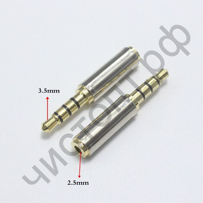 Переходник Plug 3,5(шт) на jack 2,5(гн) метал