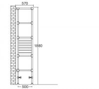 Настенный полотенцесушитель для гвс Sbordoni SBSPAV5/DGRBCR 57x188 схема 2