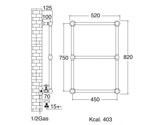 Полотенцесушитель Sbordoni SBSPAR3 52x82 схема 7