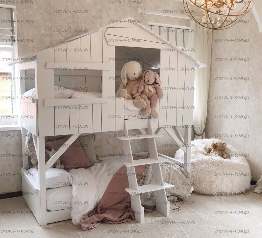 Кровать двухъярусная Домик Depo Roof №1 (Кровать-домик) любые размеры