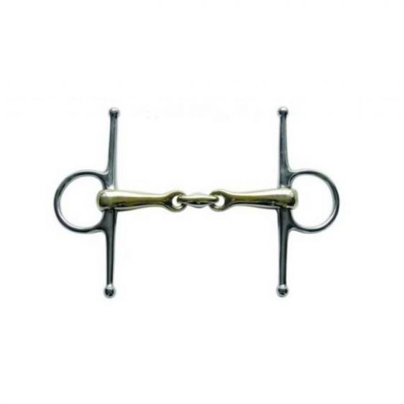 Трензель с усиками Full-Cheek. Горизонтальная конфета. Из аргентана. 16 мм, кольца 40 мм "HKM"