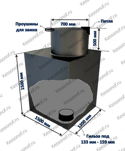 Кессон нестандартный квадратный 4мм-1200ммх1500мм-2000мм