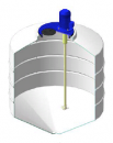 Емкость ФМ 500 в обрешетке с пропеллерной мешалкой