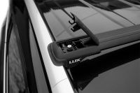 Багажник на рейлинги Toyota Land Cruiser Prado 150, 2009-..., Lux Hunter, черный, крыловидные аэродуги