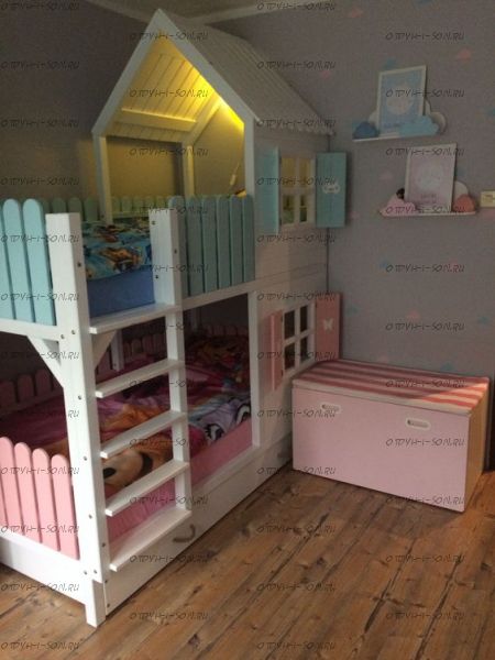 Кровать двухъярусная Домик Little №2