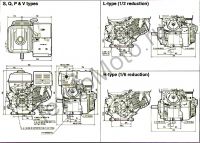 Двигатель Erma Power GX420 D25(15 л. с.) присоединительные размеры