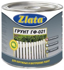 Грунт Zlata ГФ-021 18кг Cерый, Красно-Коричневый, Белый для Внутренних и Наружных Работ