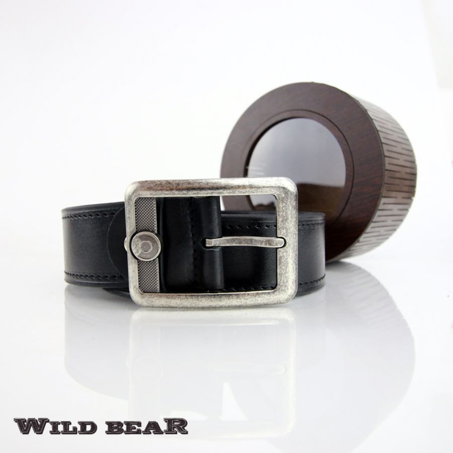 Ремень WILD BEAR RM-005f Black Premium (в деревянном футляре)