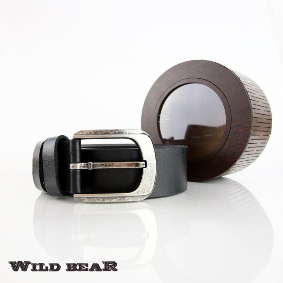 Ремень WILD BEAR RM-011f Black Premium (в деревянном футляре)
