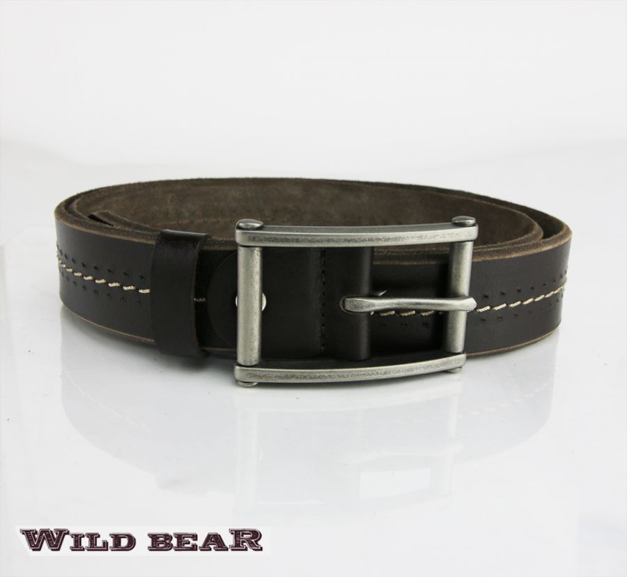 Ремень WILD BEAR RM-014f Brown Premium (в деревянном футляре)