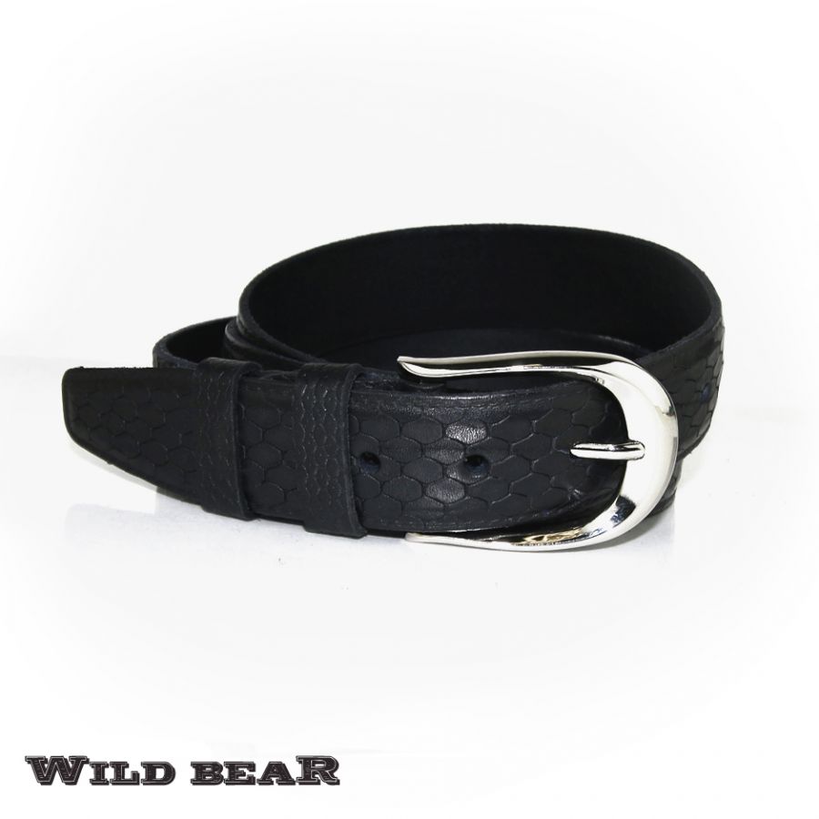 Ремень WILD BEAR RM-021f Black Premium (в деревянном футляре)