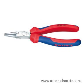 Круглогубцы 140 мм, губки d 2.5 x 28 мм, хром, 2-комп ручки 22 05 140 KNIPEX KN-2205140