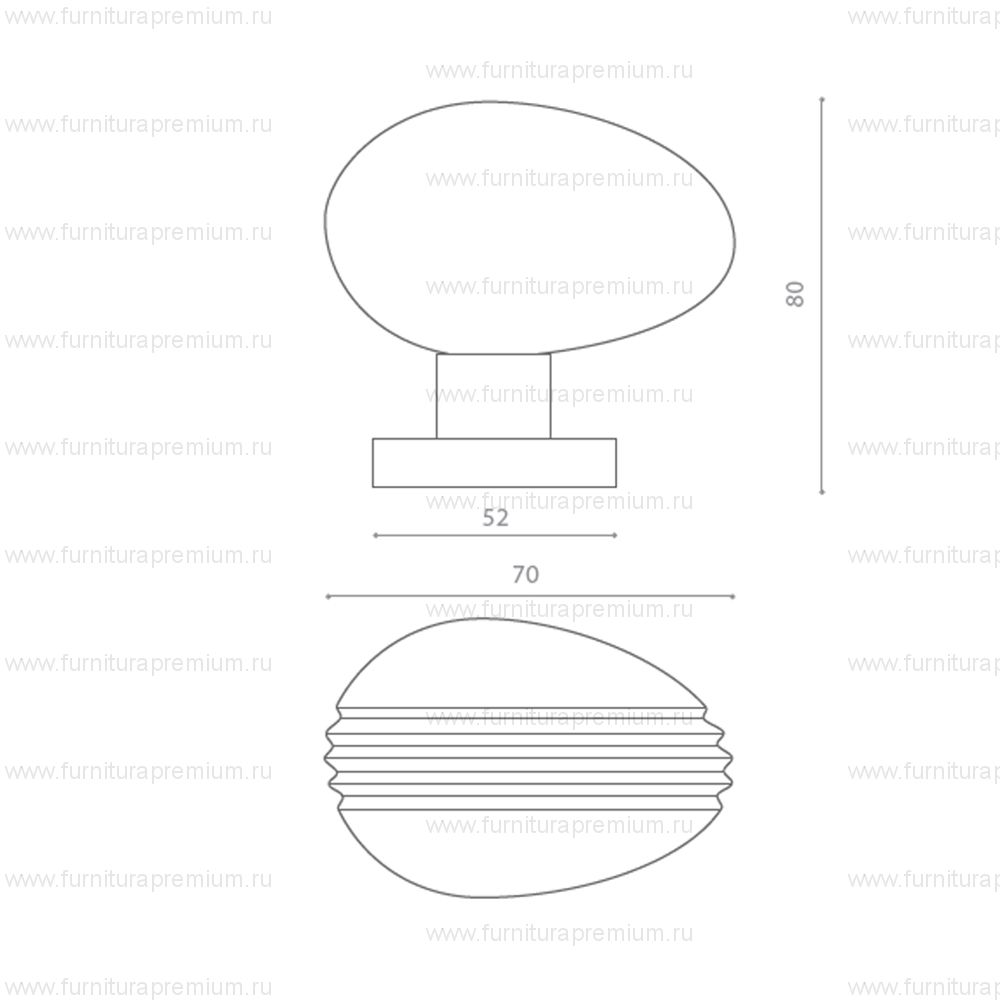 Комплект кноб Glass Design OVO Rigato