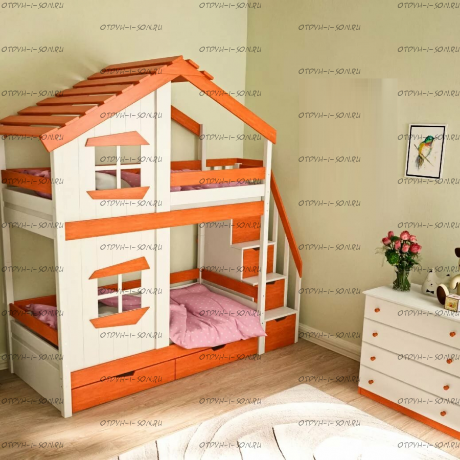 Кровать двухъярусная Домик Roof №3
